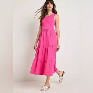 J.‎ Crew XS Vibrant Pink Tiered Cotton Dress Style AP170